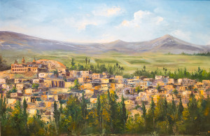 Painting of Tadem Village by artist Vartan Lalazarian